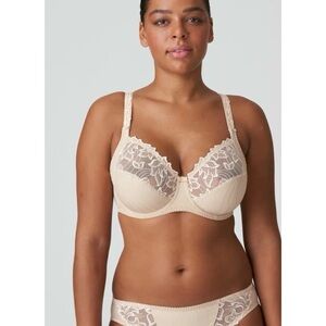 NWT Prima Donna Deauville Bra new plus size 44D nude beige lace non-padded cafe